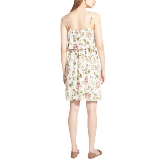 Madewell Women's Size 8 Silk Overlay Cami Mini Dress Botanical Print - Picture 2 of 7